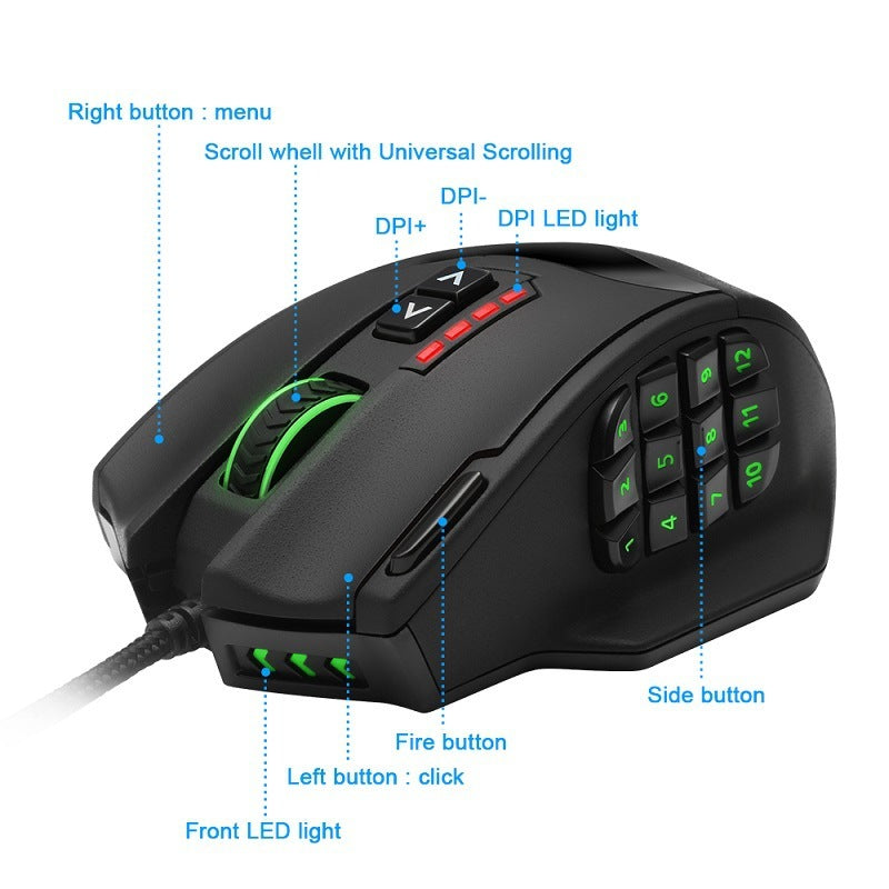 RGB 18-Buttoned Backlit Gaming Mouse
