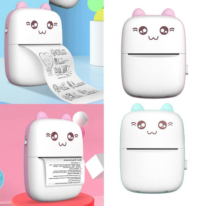Cat-Themed Portable Mini Printer