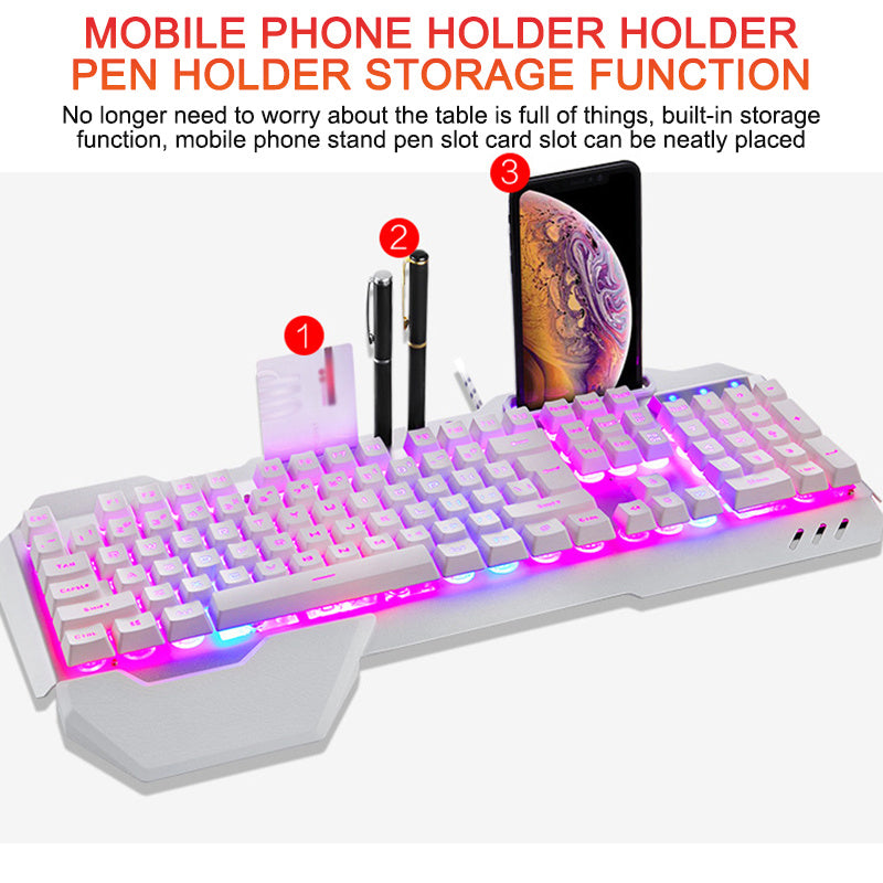 Wired Gaming Keyboard with Phone Holder