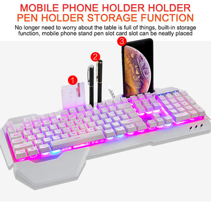 Wired Gaming Keyboard with Phone Holder