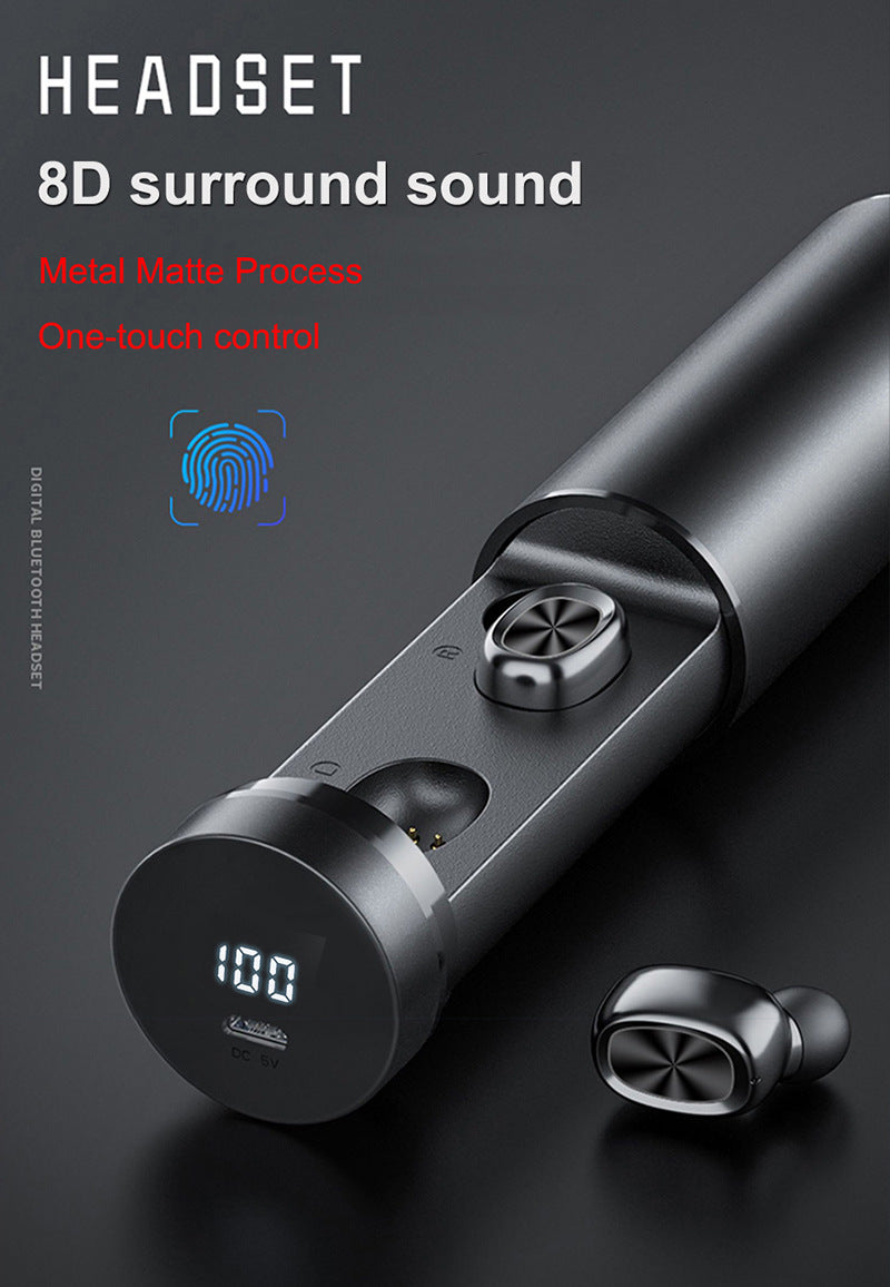 Cylindrical Case Earbuds 5.0 Wireless