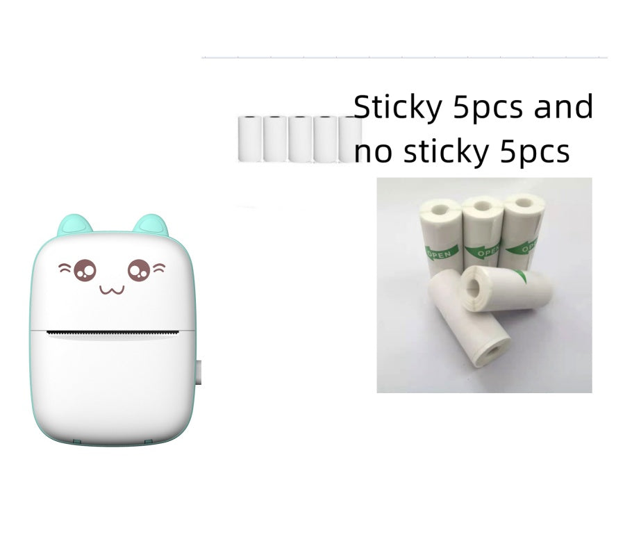 Cat-Themed Portable Mini Printer