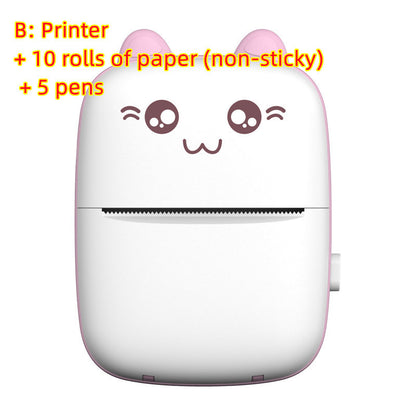 Cat-Themed Portable Mini Printer