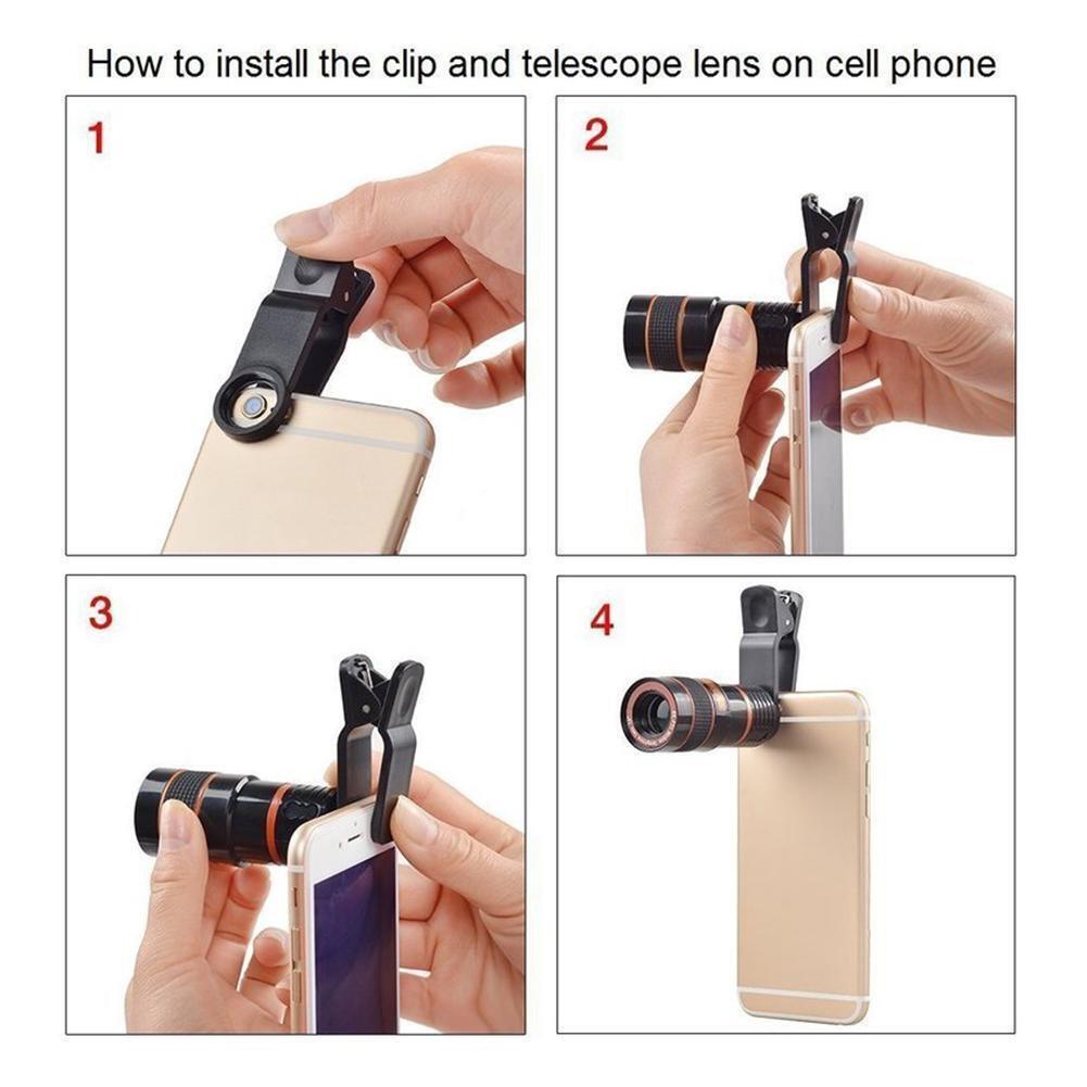 8X Clip On Optical Zoom Telescope
