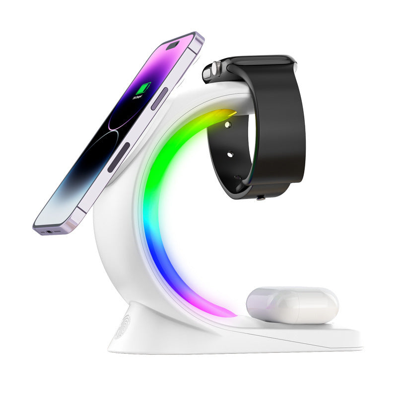 3 In 1 LED Lamp Effect Magnetic Wireless Charger