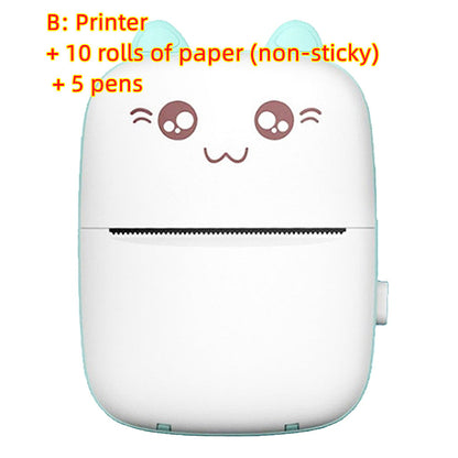 Cat-Themed Portable Mini Printer
