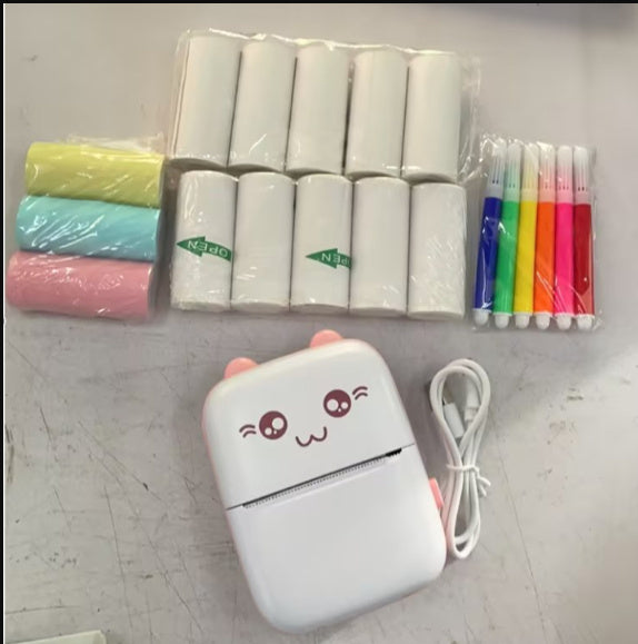 Cat-Themed Portable Mini Printer