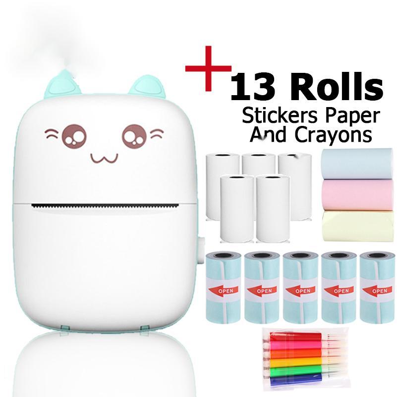 Cat-Themed Portable Mini Printer