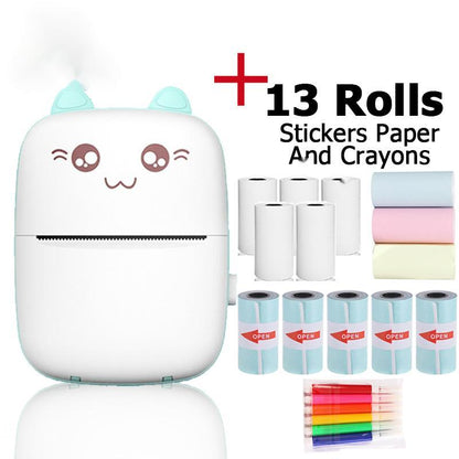 Cat-Themed Portable Mini Printer